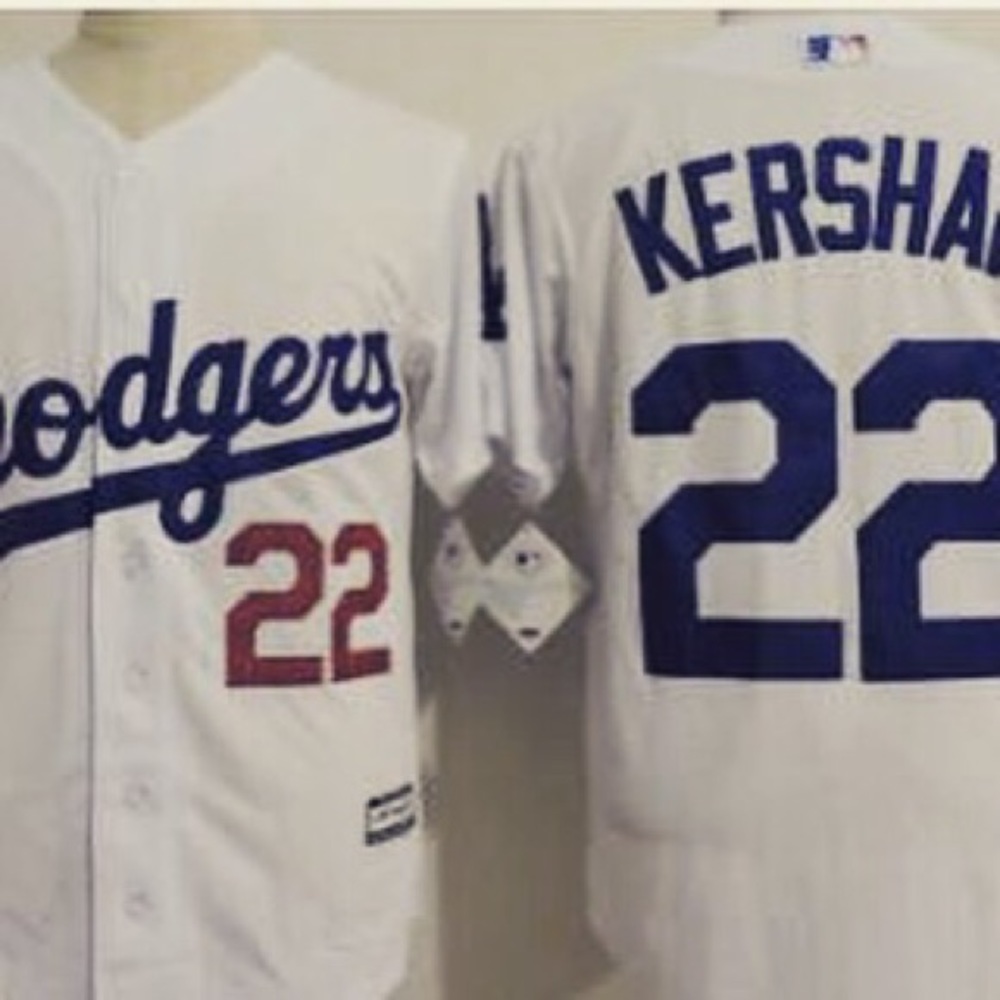 Clayton Kershaw stitched white LA Dodgers Jersey